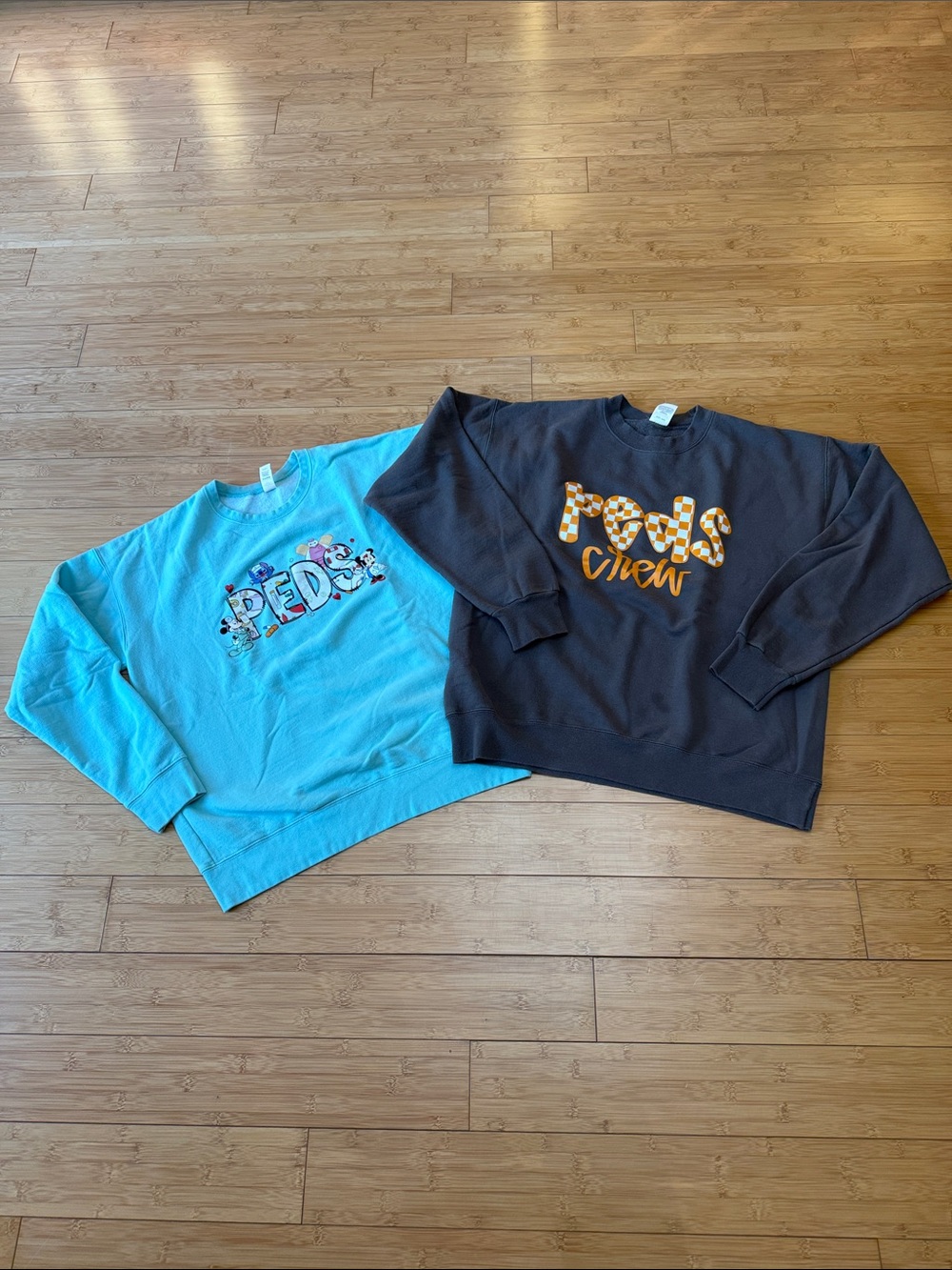Pediatric Nurse Sweatshirt: Peds Nurse Crewneck Sweater with Disney characters.